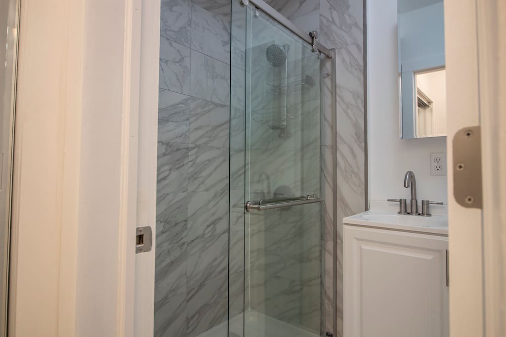 Stand up shower.
