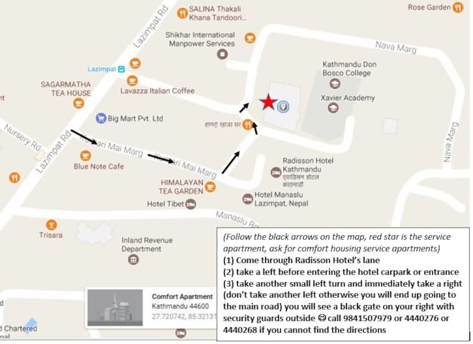 how to get to the apartment (map)