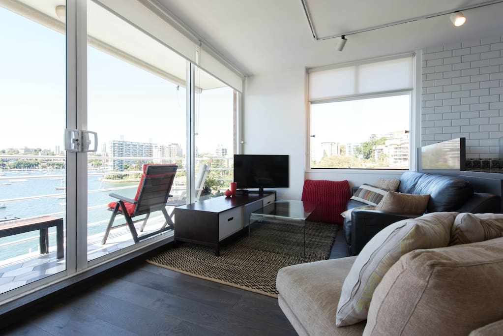 Our lounge room and balcony.