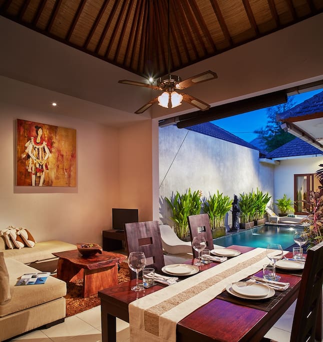 Living room area and Kitchen is open area
