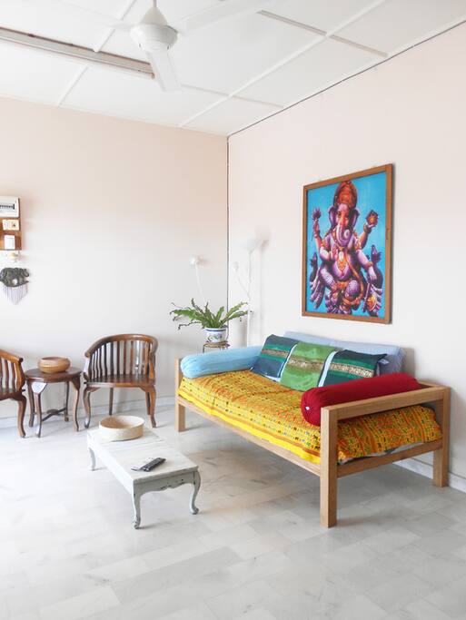 the lounge has a big nice daybed