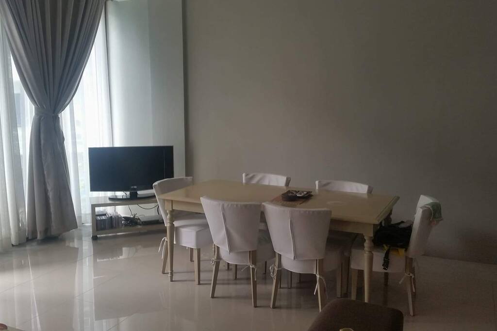 Living room, dining area