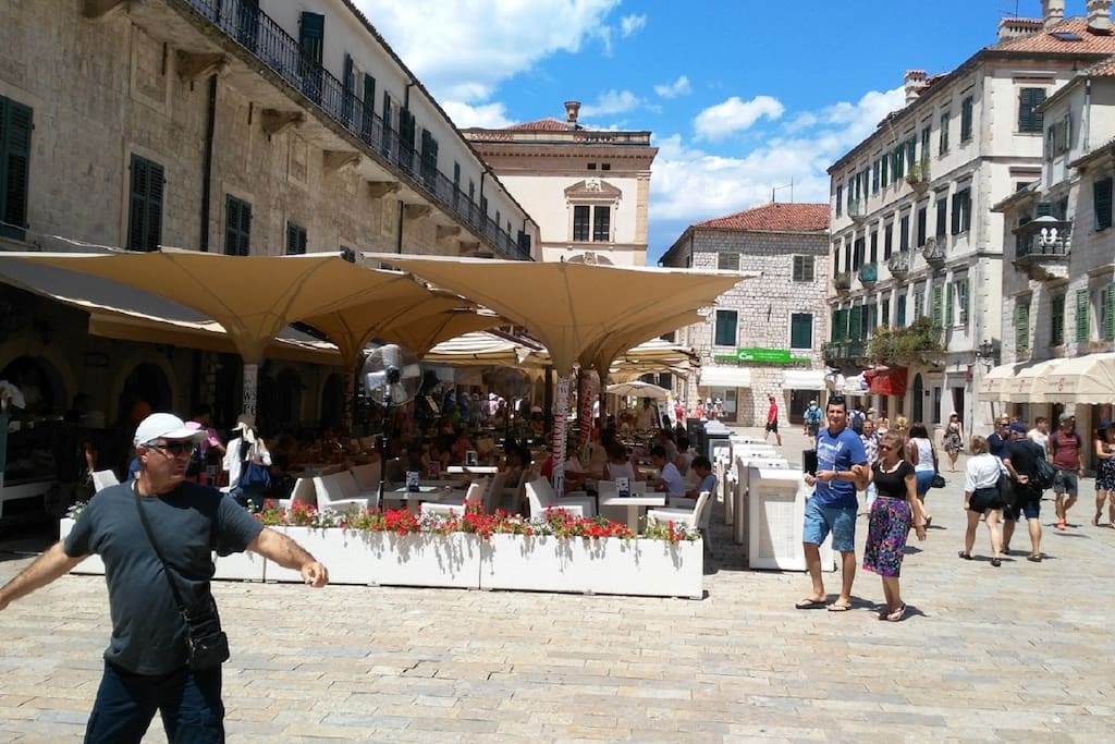 The main square of the old town Kotor,distance from apartments a 5-minute by walk.