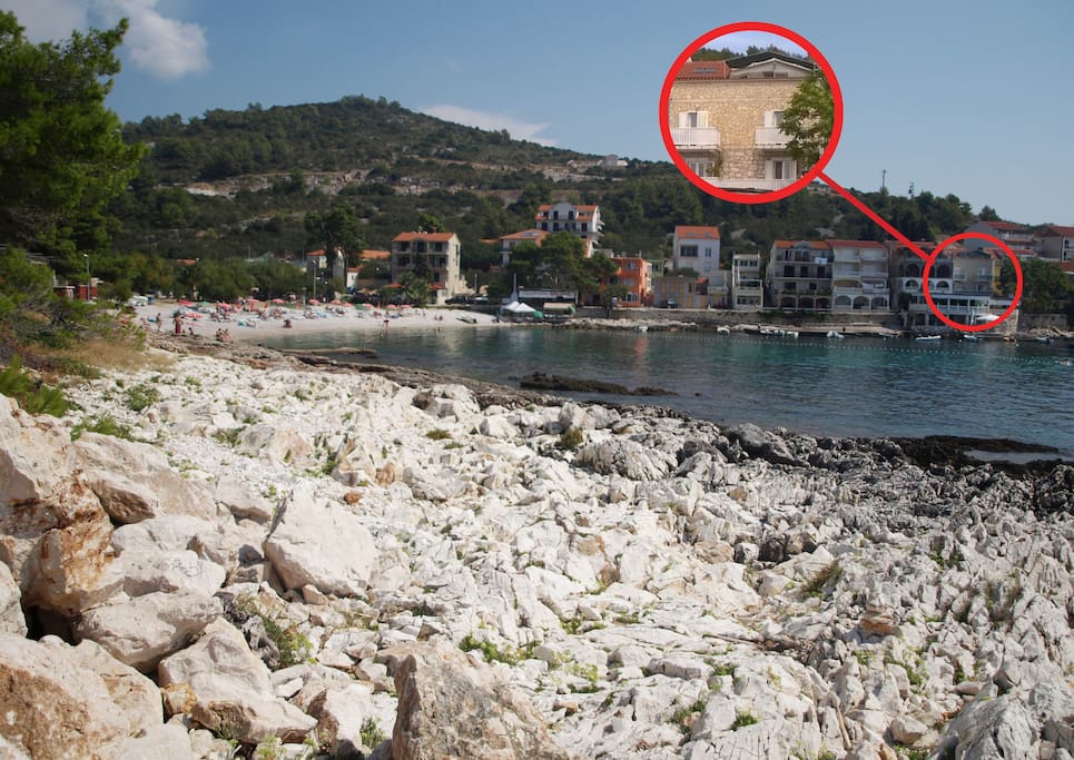 guesthouse and beach