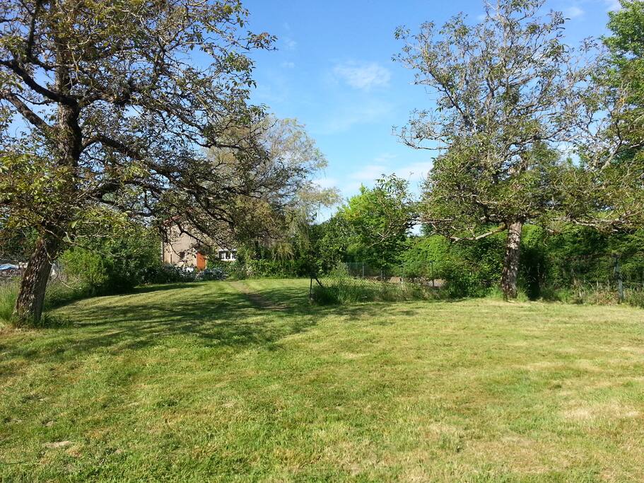 Une partie du jardin à l'arrière de la maison