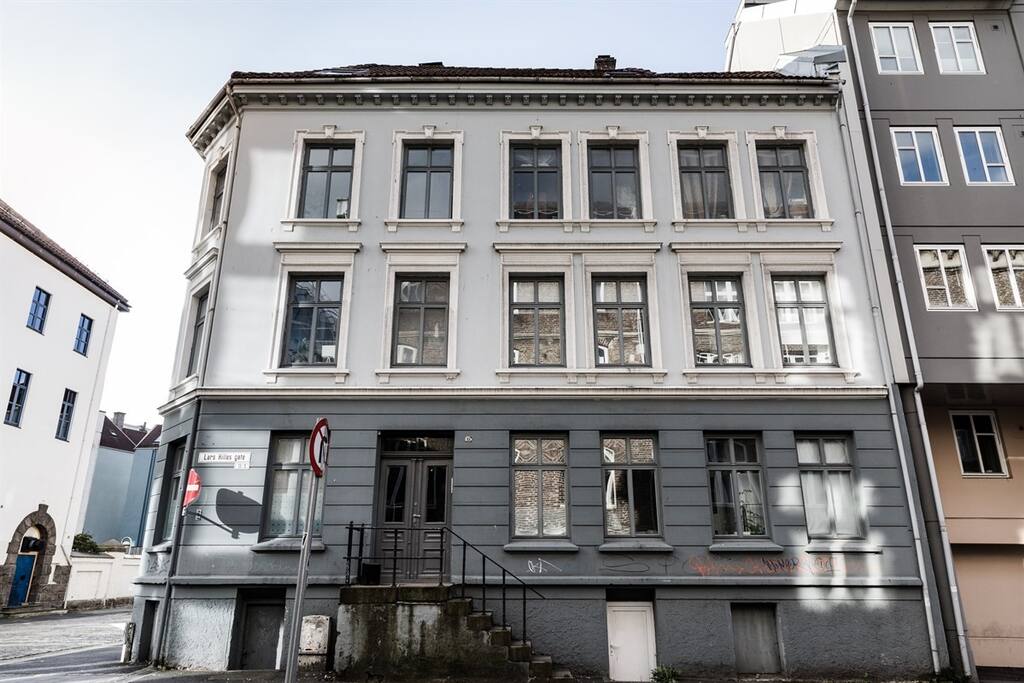 The apartment is located on the top floor.