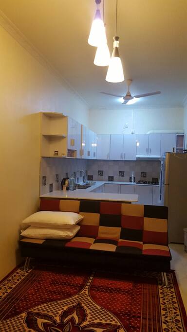 Modern kitchen and living room