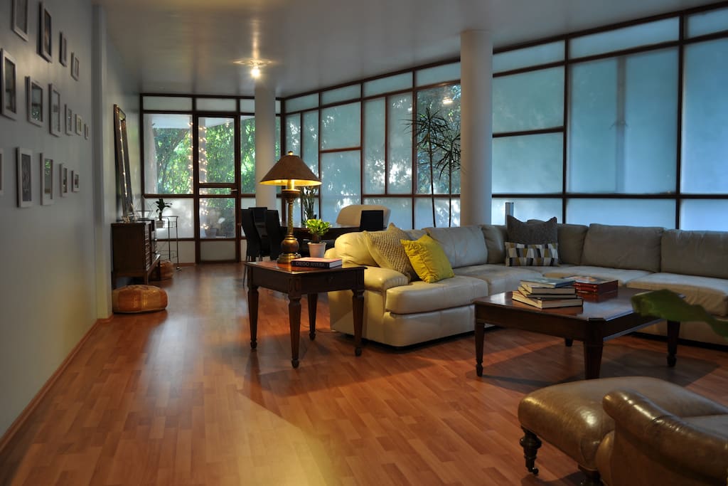Living room and dining room