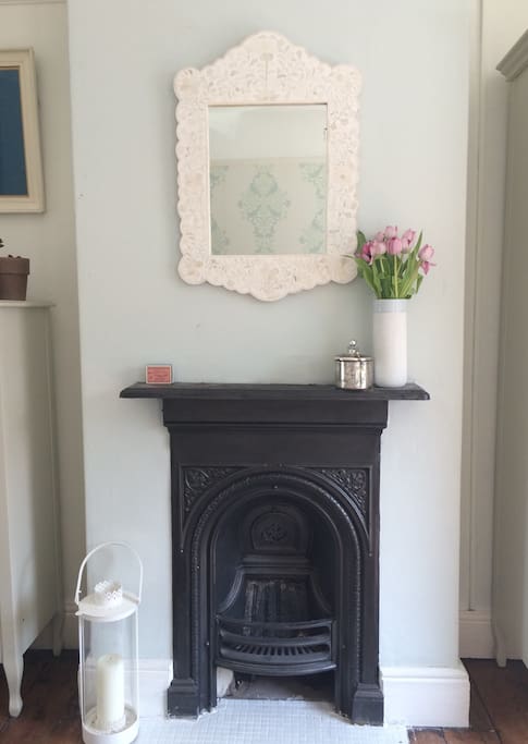 Lots of period features through the house. I love this fireplace in the bedroom!