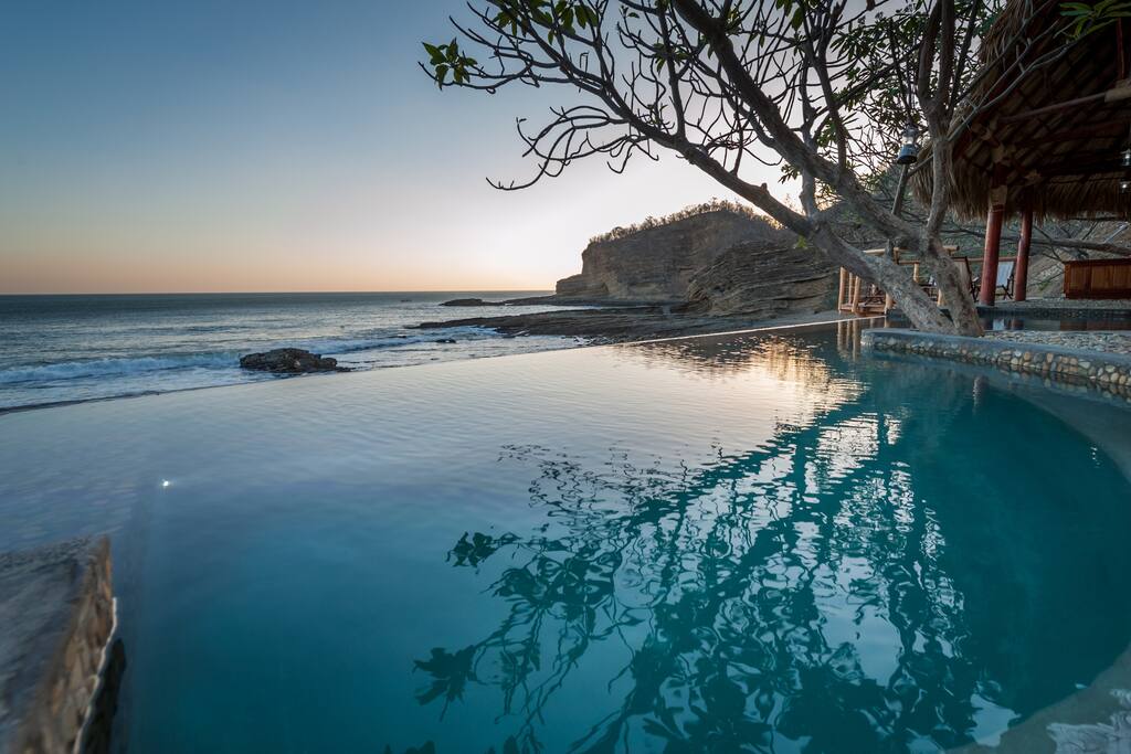 The shared community ocean front pool