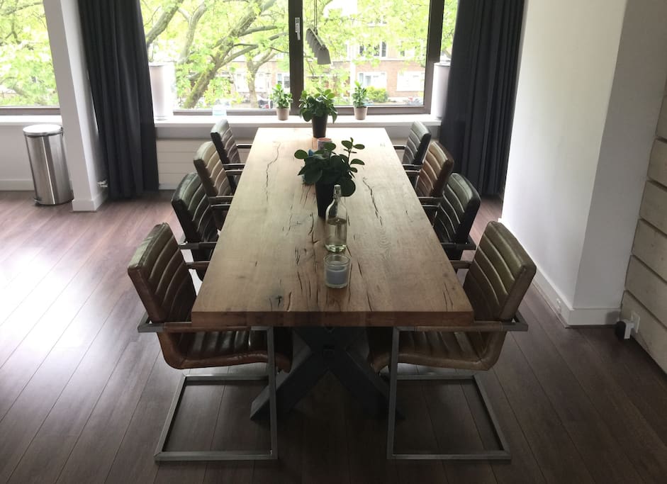 Big work and dining table.