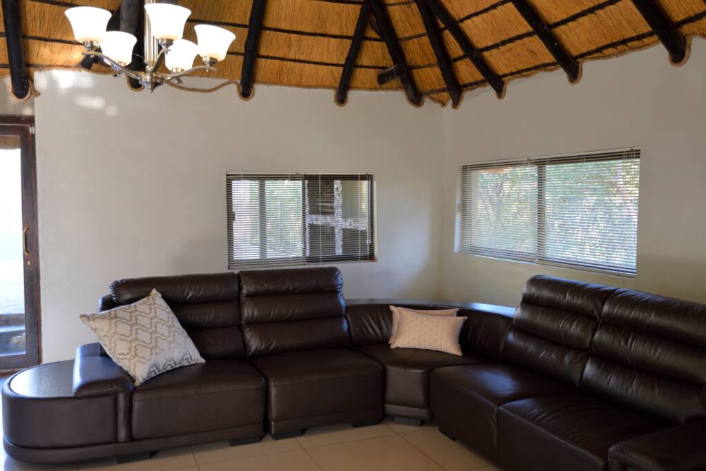 plush leather couch in living room