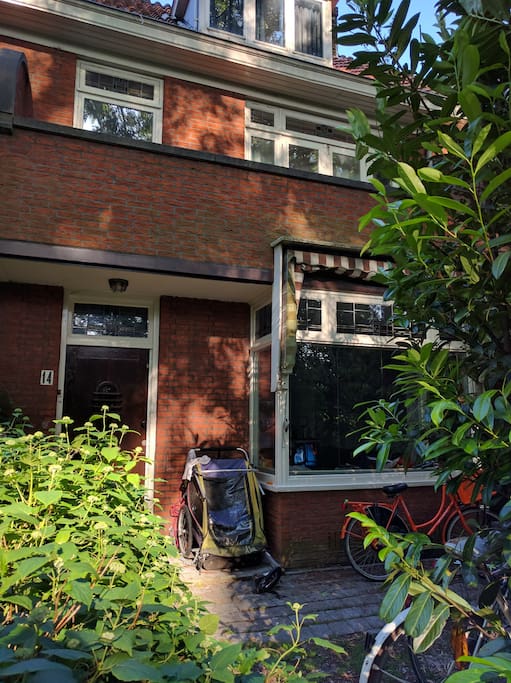 Front door and front bay window.