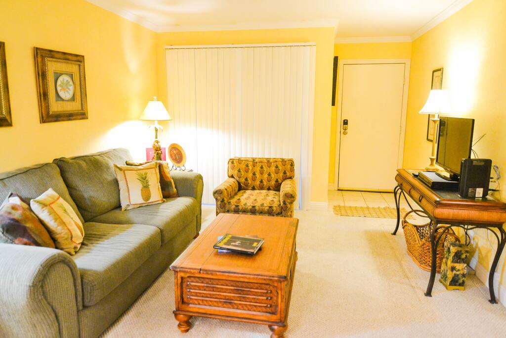 Living room with queen sofa-sleeper.