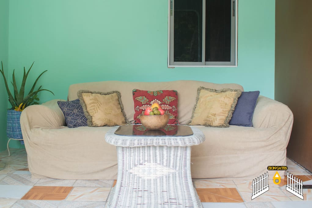 The Cool and relaxing porch up by Zion Gates. Ideal for a good conversation and a delicious meal.