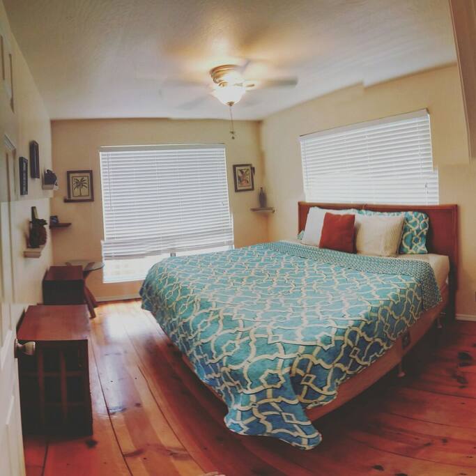King size bed (shown), can also be disconnected to make 2 twin beds