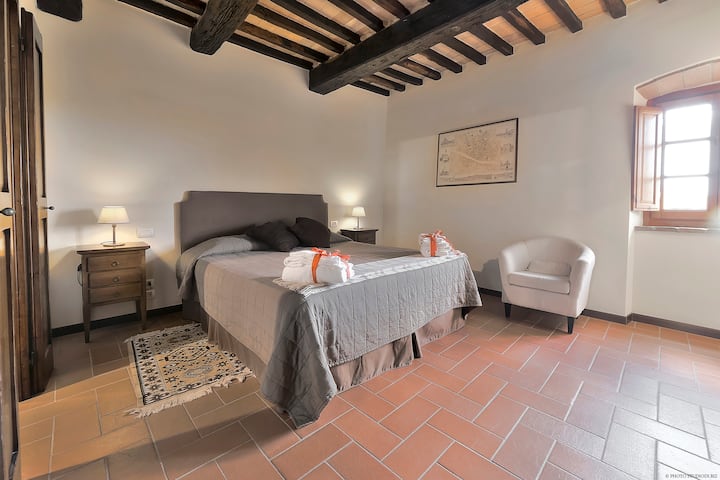 Een van de 9 tweepersoonskamers in de Villa