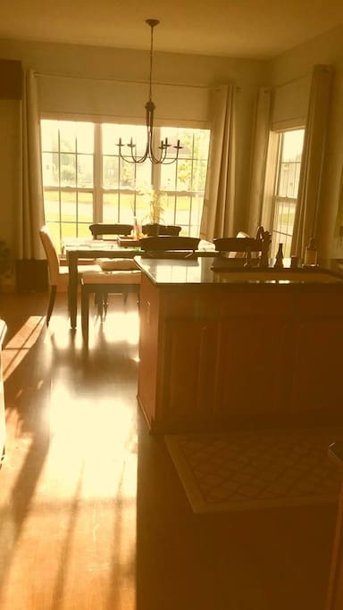 Watching the warm of the sun rising from the kitchen.