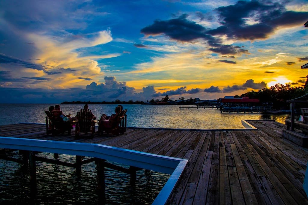 Sunset refreshments on your private dock