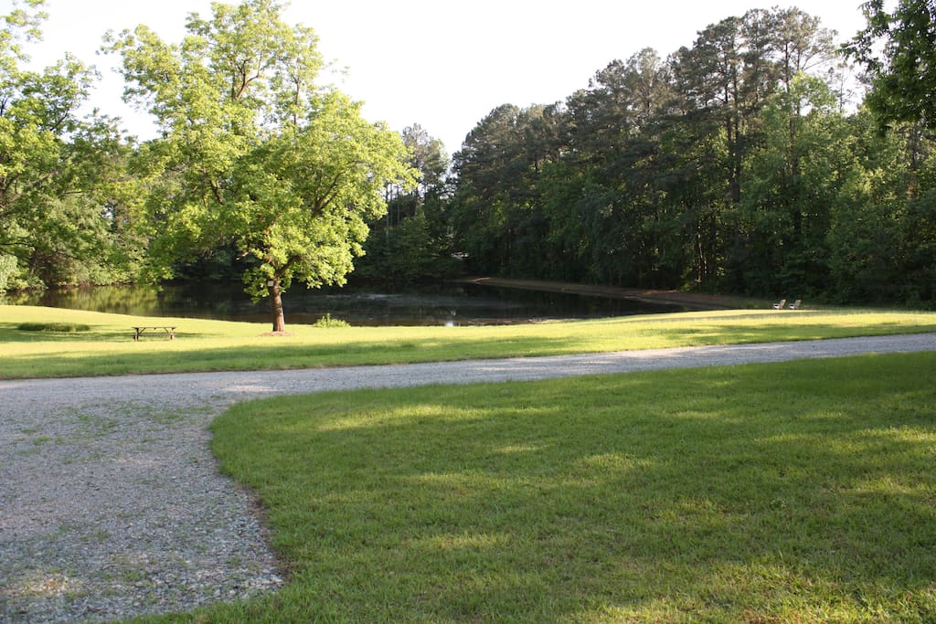 Driveway looking towards front pond.