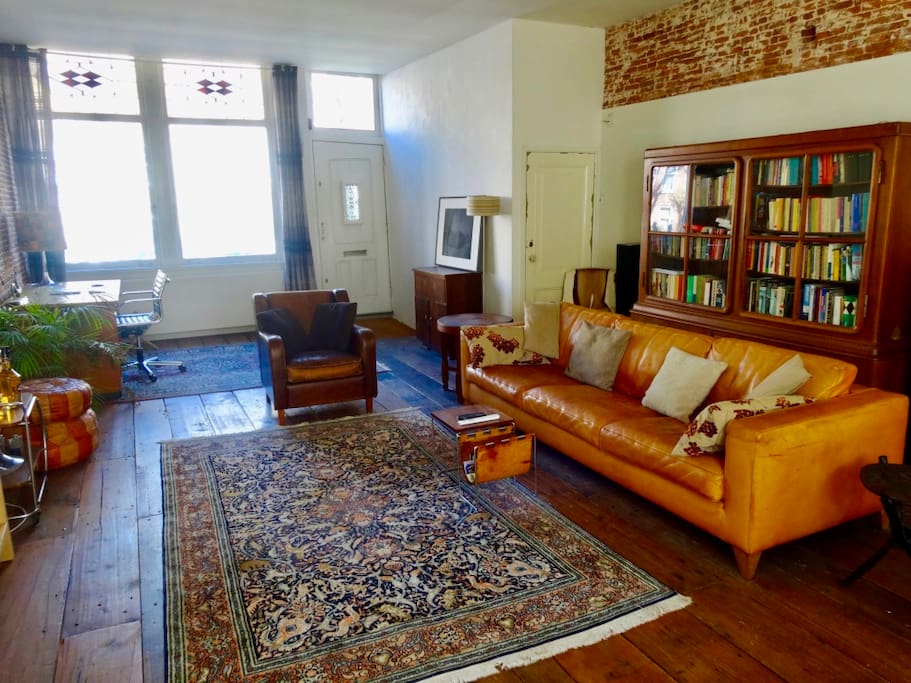 Living room with nice couch to relax on.