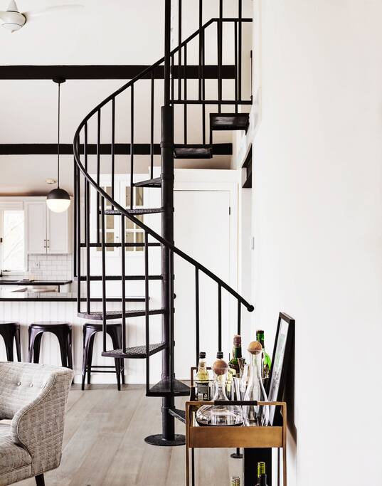 Staircase to upper level sleeping