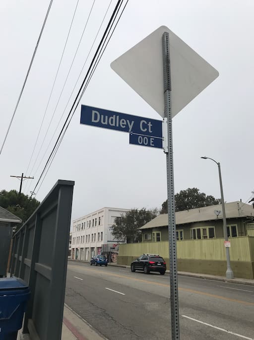 The entrance to the Cabana Room is off of Dudley Ct.