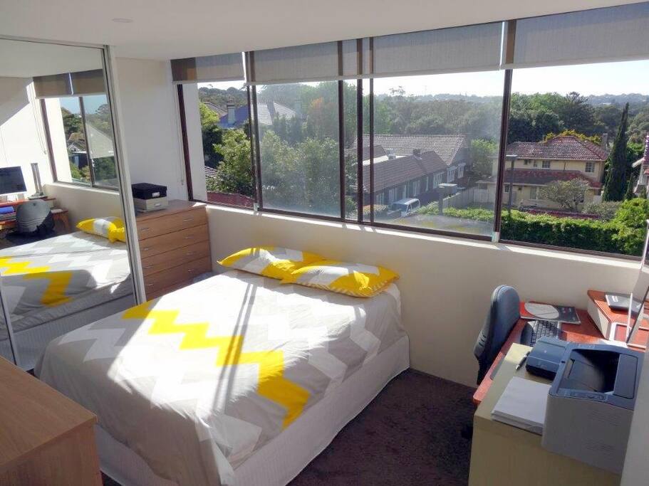 Bright and Sunny Room. Built in wardrobe and work desk