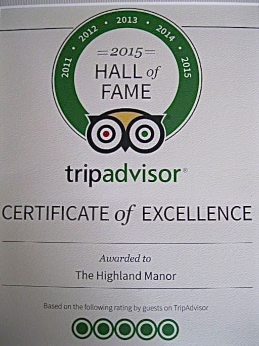 Our Inclusion in the TripAdvisor Hall of Fame