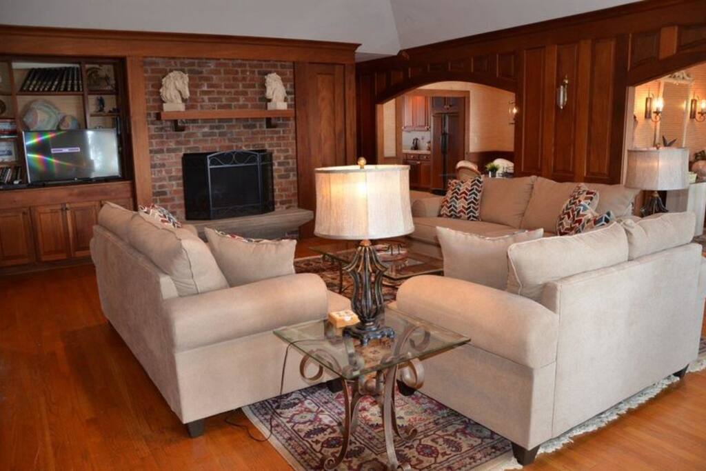 Comfy family room with ocean views