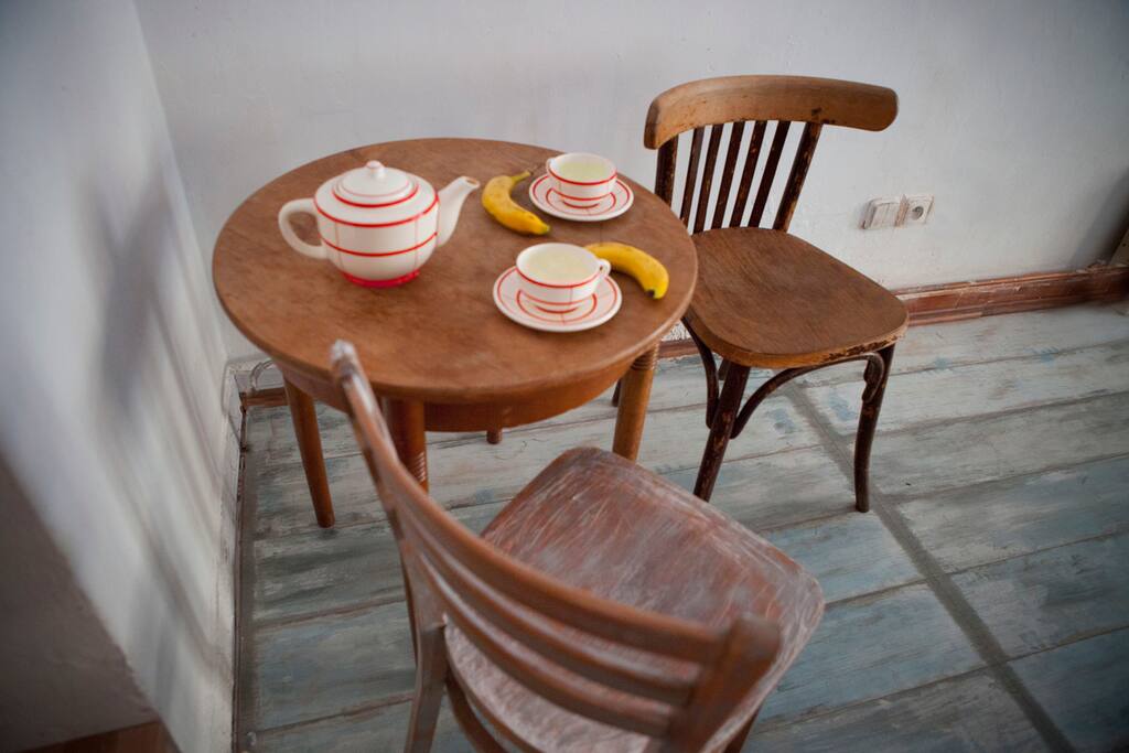 We provide for you simple breakfast -coffee,tea, croissant and homemade cake