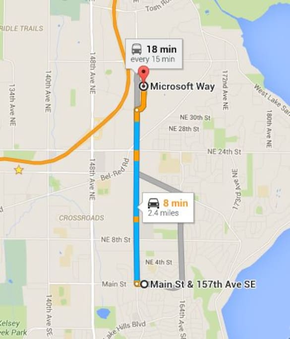 Basic map from house to "heart" of Microsoft.