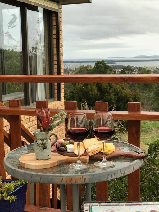 Glass of red at our Airbnb
