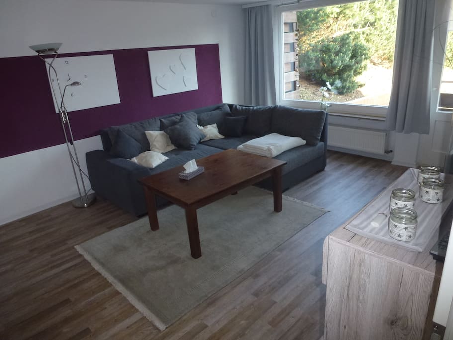 Wohnzimmer - Couch mit Schlaffunktion ca 160 x 200 cm Schlaffläche