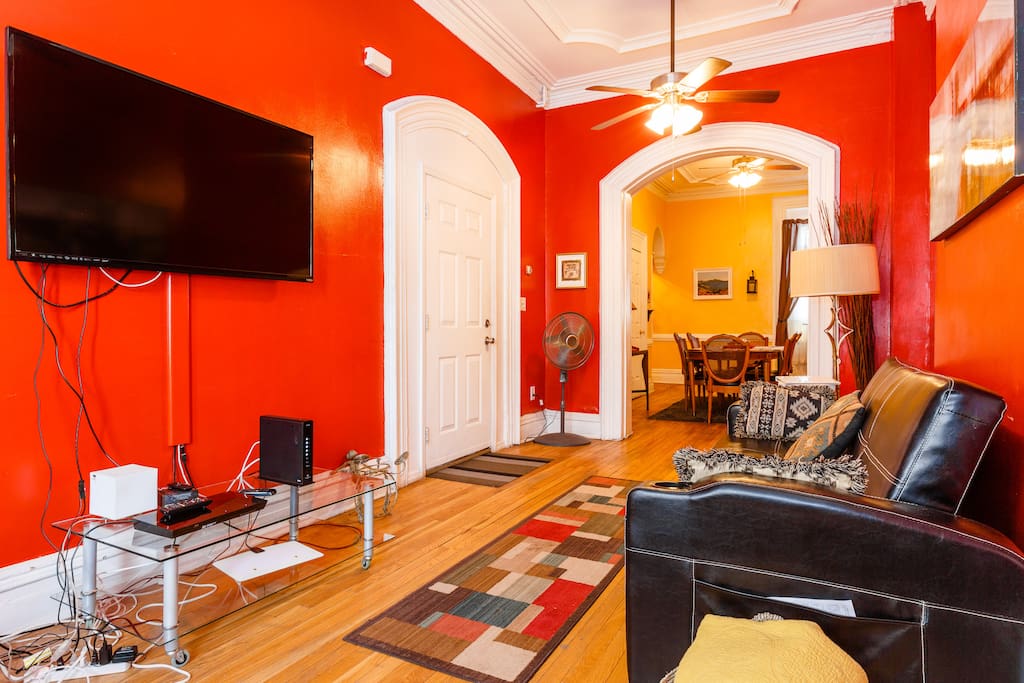 Living Room flows into Dining Room