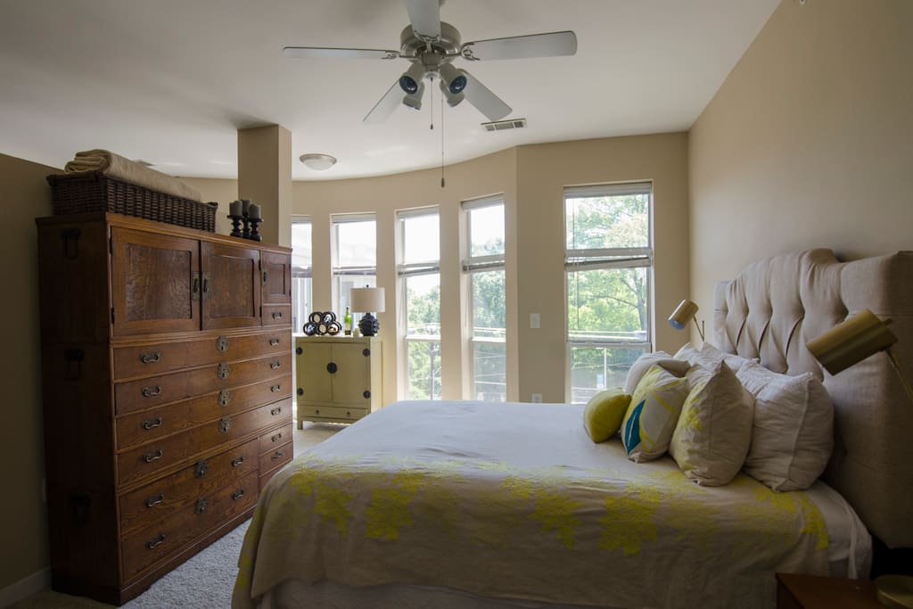 Very comfortable Queen-sized bed.