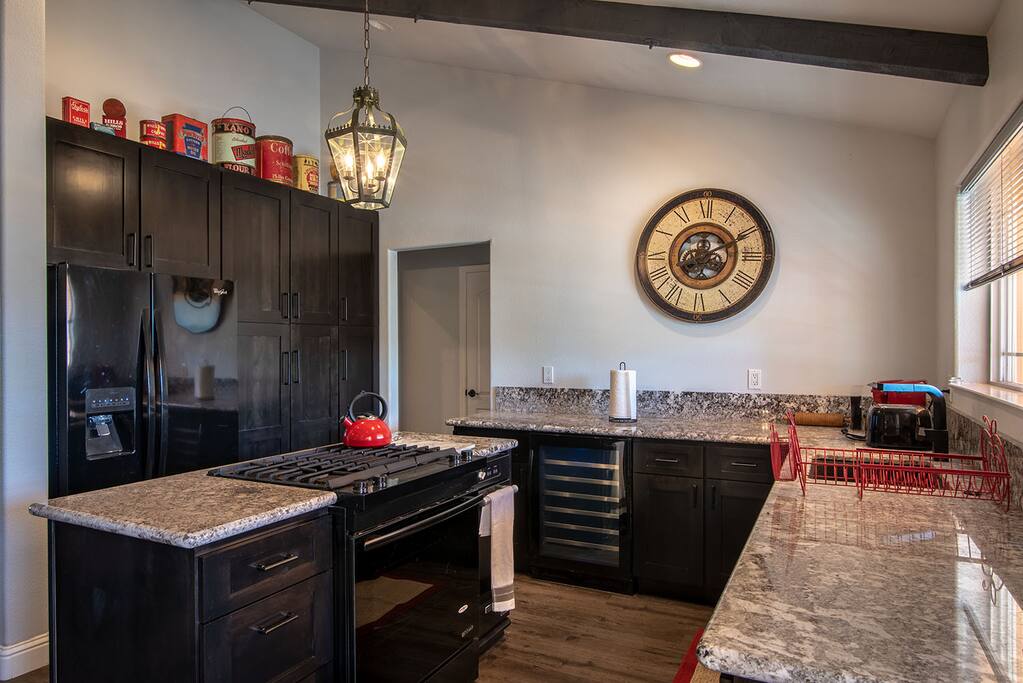 Kitchen - Has fridge, gas stove, dishwasher & wine fridge.
