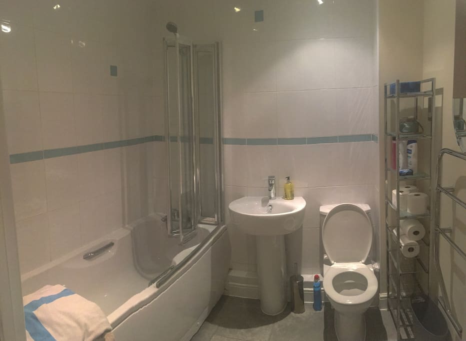 Private bathroom, towels and basics provided