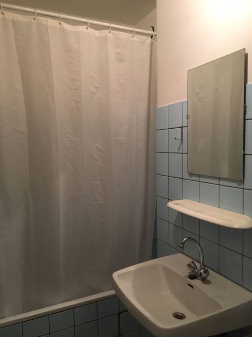 Badkamer met douche en ligbad / Bathroom with shower and bath....