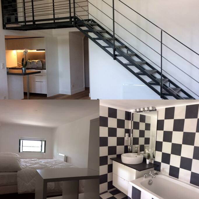 cuisine et chambre 1 avec sdb attenante