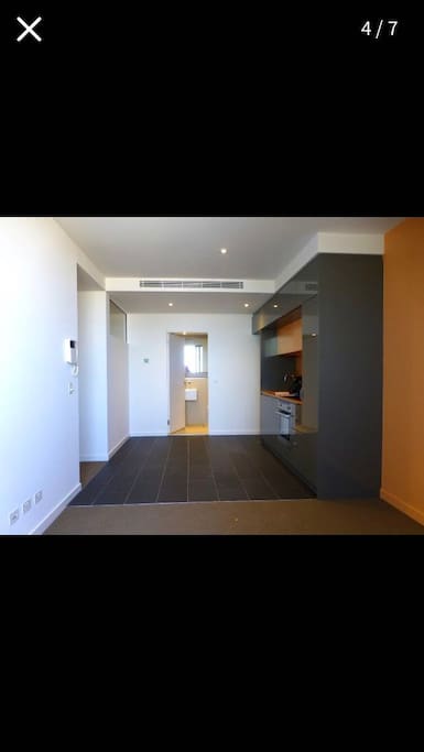 Shared space, inner the apartment are toilet, kitchen, living room and balcony