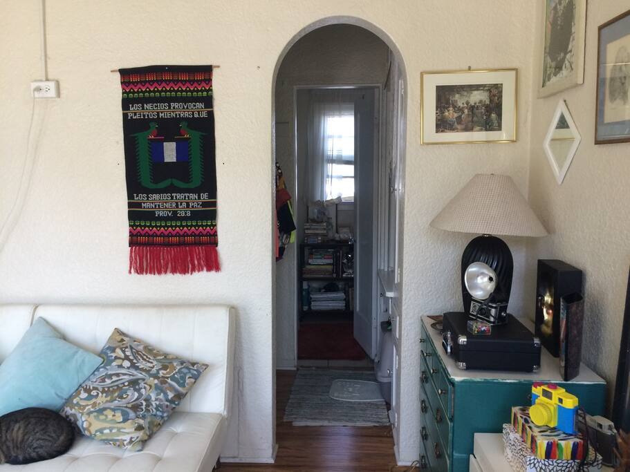 View from the front door towards the bathroom