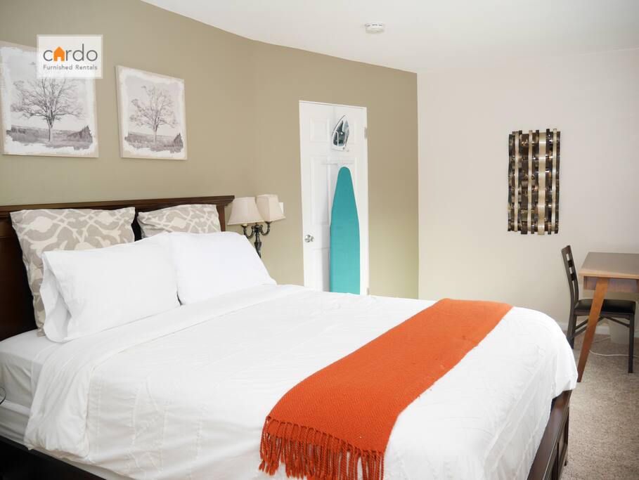 Master bedroom with space for desk and pack n play