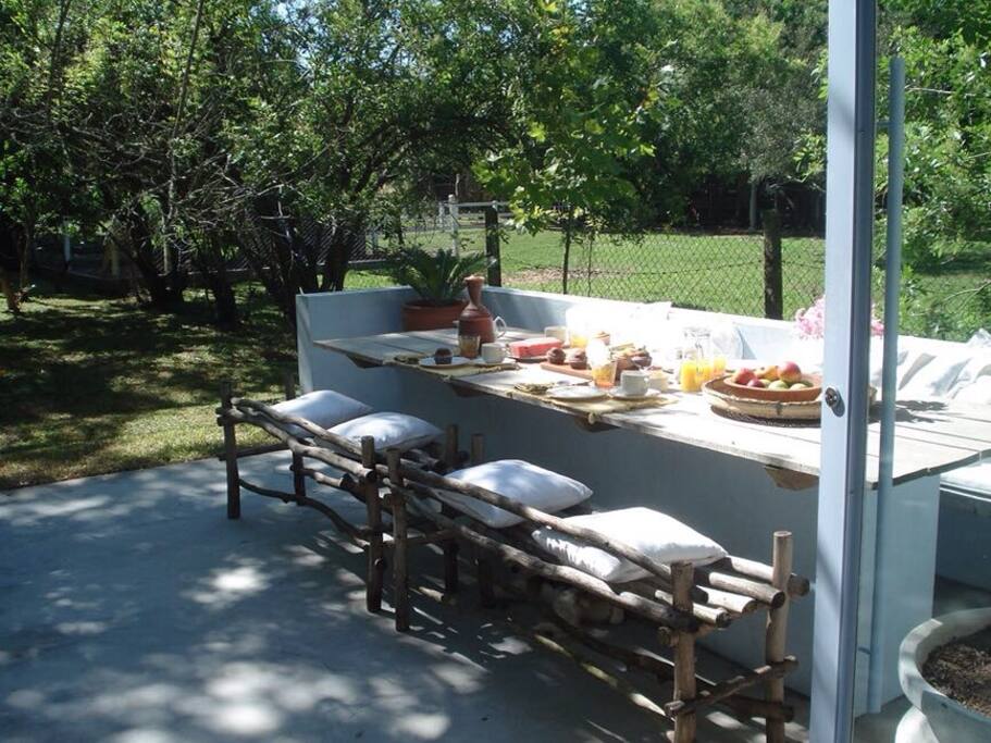 Mesa na varanda