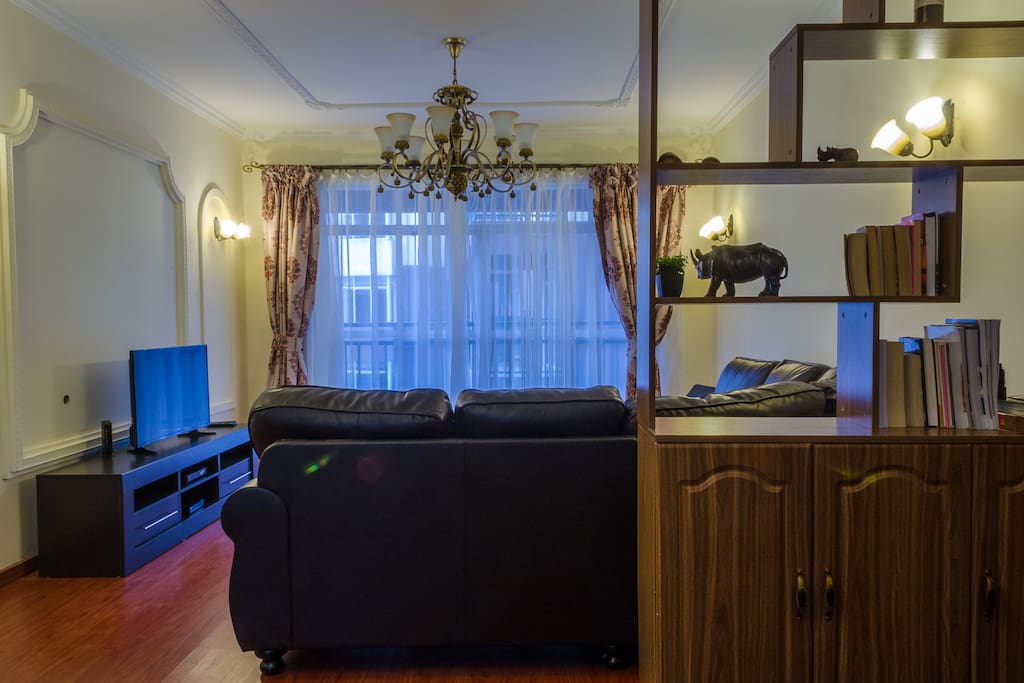 Spacious and cozy living area.