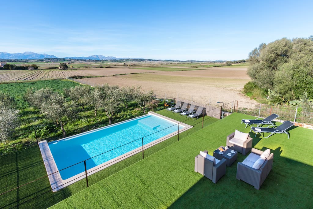 Terrace and pool
