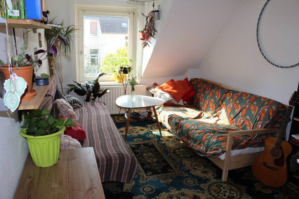Das Wohnzimmer mit Schlafcouch