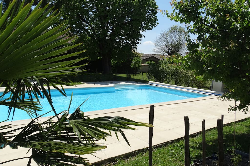 Piscine isolée avec larges plages