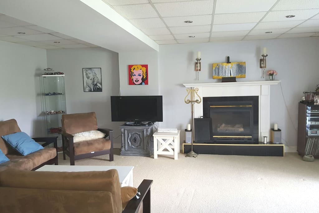 Flat screen & Fire Place