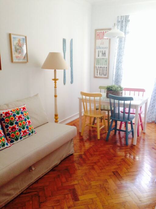 sofa and dining table